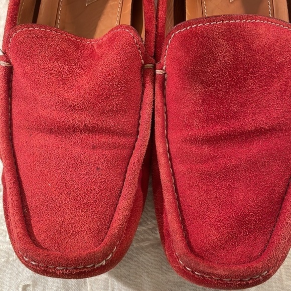 ?Host Pick?Prada RED Suede Driving Loafers Unisex